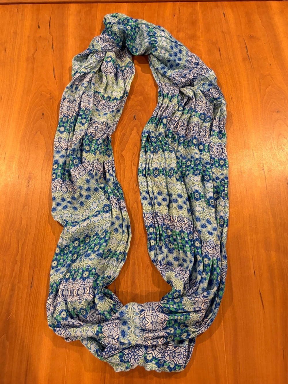 Talbot’s Blue & Green Floral Infinity Scarf